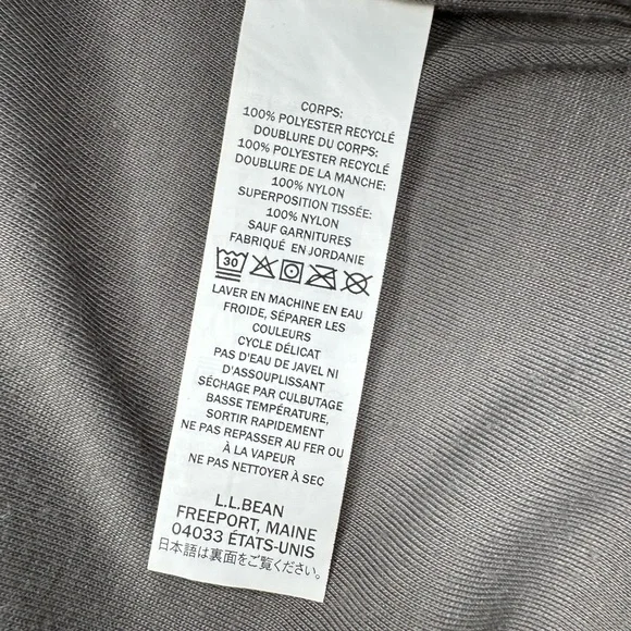 LL Bean Sherpa Fleece Jacket S Snap Front Pockets Lined Cream Gray - Picture 15 of 15